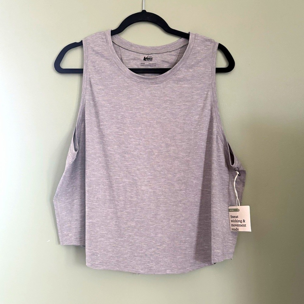REI Co-op Women's Gray Sleeveless Tank Top 1XL UPF 50+ Quick Dry Wicking